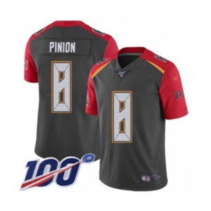 Youth Tampa Bay Buccaneers #8 Bradley Pinion Limited Gray Inverted Legend 100th Season Football Jersey