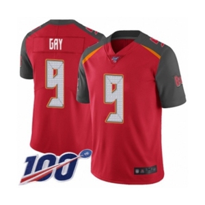 Youth Tampa Bay Buccaneers #9 Matt Gay Red Team Color Vapor Untouchable Limited Player 100th Season Football Jersey
