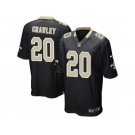 Men Nike New Orleans Saints #20 Ken Crawley Game Black Team Color NFL Jersey