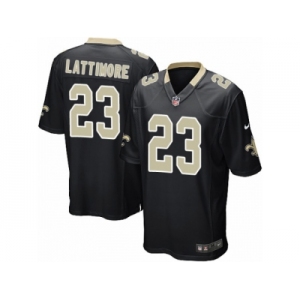 Men Nike New Orleans Saints #23 Marshon Lattimore Game Black Team Color NFL Jersey