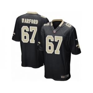 Men Nike New Orleans Saints #67 Larry Warford Game Black Team Color NFL Jersey