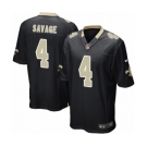 Men's Nike New Orleans Saints #4 Tom Savage Game Black Team Color NFL Jersey