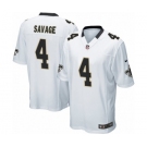 Men's Nike New Orleans Saints #4 Tom Savage Game White NFL Jersey