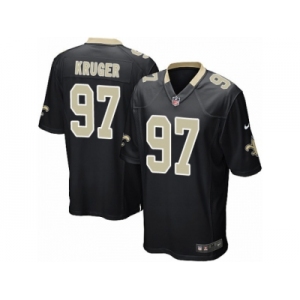 Men's Nike New Orleans Saints #97 Paul Kruger Game Black Team Color NFL Jersey