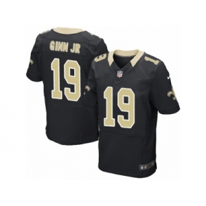 Men Nike New Orleans Saints #19 Ted Ginn Jr Elite Black Team Color NFL Jersey