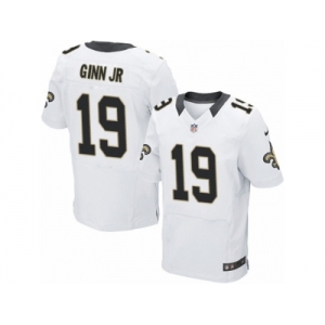 Men Nike New Orleans Saints #19 Ted Ginn Jr Elite White NFL Jersey