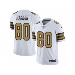 Men Nike New Orleans Saints #80 Clay Harbor Elite White Rush Vapor Untouchable NFL Jersey