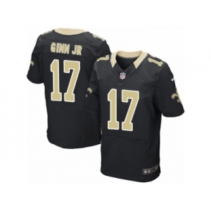 Men's Nike New Orleans Saints #17 Ted Ginn Jr Elite Black Team Color NFL Jersey