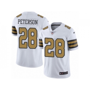 Men's Nike New Orleans Saints #28 Adrian Peterson Elite White Rush NFL Jersey