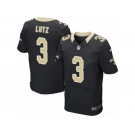 Men's Nike New Orleans Saints #3 Will Lutz Elite Black Team Color NFL Jersey