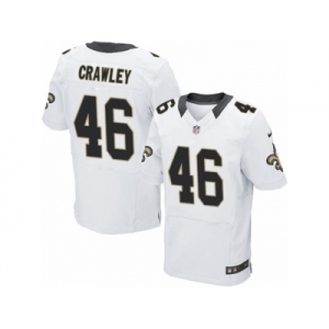 Men's Nike New Orleans Saints #46 Ken Crawley Elite White NFL Jersey