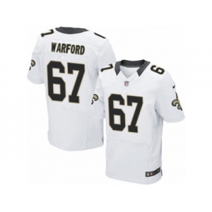 Men's Nike New Orleans Saints #67 Larry Warford Elite White NFL Jersey