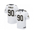 Men's Nike New Orleans Saints #90 Nick Fairley Elite White NFL Jersey