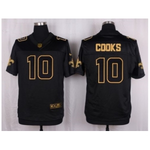 Nike New Orleans Saints #10 Brandin Cooks Black Pro Line Gold Collection Jersey[Elite]