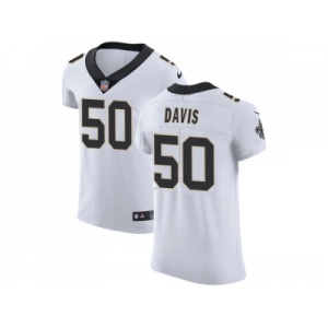 Nike New Orleans Saints #50 DeMario Davis White Men Stitched NFL Vapor Untouchable Elite Jersey