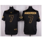 Nike New Orleans Saints #7 Morten Andersen Black Pro Line Gold Collection Jersey[Elite]