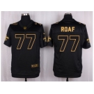 Nike New Orleans Saints #77 Willie Roaf Black Pro Line Gold Collection Jersey[Elite]