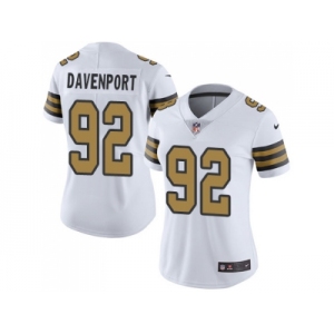 Women Nike New Orleans Saints #92 Marcus Davenport White Stitched NFL Limited Rush Jersey