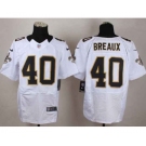 nike nfl jerseys new orleans saints #40 breaux white[Elite]