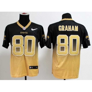 nike nfl jerseys new orleans saints #80 graham black-gold[Elite drift fashion][second version]