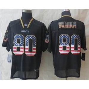 nike nfl jerseys new orleans saints #80 graham black[Elite USA flag fashion]