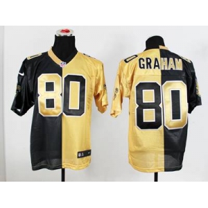 nike nfl jerseys new orleans saints #80 graham gold-black[Elite split]