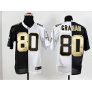 nike nfl jerseys new orleans saints #80 graham white-black[Elite split]