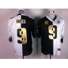 nike nfl jerseys new orleans saints #9 brees black-white[Elite split 50th Patch]