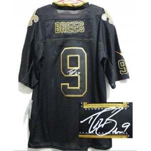 nike nfl jerseys new orleans saints #9 brees black[Elite lights out signature]