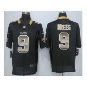 2015 new nike new orleans saints #9 brees black strobe jerseys[limited]