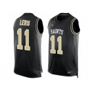 Men Nike New Orleans Saints #11 Tommylee Lewis Limited Black Player Name & Number Tank Top NFL Jersey