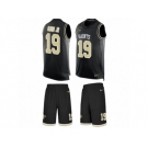 Men Nike New Orleans Saints #19 Ted Ginn Jr Limited Black Tank Top Suit NFL Jersey