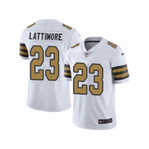 Men Nike New Orleans Saints #23 Marshon Lattimore Limited White Rush Vapor Untouchable NFL Jersey
