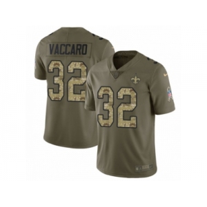 Men Nike New Orleans Saints #32 Kenny Vaccaro Limited Olive Camo 2017 Salute to Service NFL Jersey