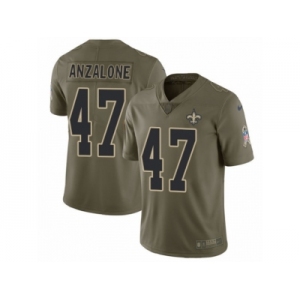 Men Nike New Orleans Saints #47 Alex Anzalone Limited Olive 2017 Salute to Service NFL Jersey