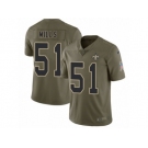 Men Nike New Orleans Saints #51 Sam Mills Limited Olive 2017 Salute to Service NFL Jersey