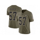 Men Nike New Orleans Saints #57 Alex Okafor Limited Olive 2017 Salute to Service NFL Jersey