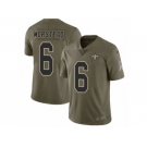 Men Nike New Orleans Saints #6 Thomas Morstead Limited Olive 2017 Salute to Service NFL Jersey