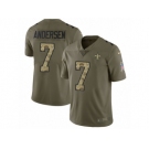 Men Nike New Orleans Saints #7 Morten Andersen Limited Olive Camo 2017 Salute to Service NFL Jersey