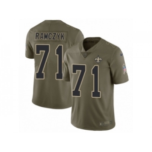 Men Nike New Orleans Saints #71 Ryan Ramczyk Limited Olive 2017 Salute to Service NFL Jersey