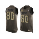 Men Nike New Orleans Saints #80 Clay Harbor Limited Green Salute to Service Tank Top NFL Jersey