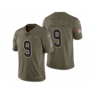 Men Nike New Orleans Saints #9 Drew Brees Olive 2017 Salute to Service Limited Jerseys