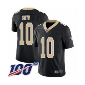 Men's New Orleans Saints #10 Tre'Quan Smith Black Team Color Vapor Untouchable Limited Player 100th Season Football Jersey