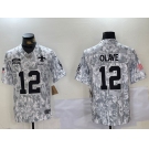 Men's New Orleans Saints #12 Chris Olave 2024 Arctic Camo Salute To Service Limited Stitched Football Jersey