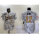 Men's New Orleans Saints #12 Chris Olave Arctic Camo 2024 Salute to Service Stitched Baseball Jerseys