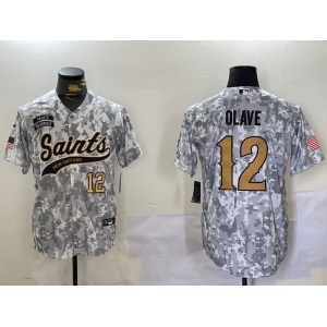 Men's New Orleans Saints #12 Chris Olave Arctic Camo 2024 Salute to Service Stitched Baseball Jerseys