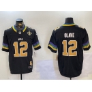 Men's New Orleans Saints #12 Chris Olave Black 2024 F.U.S.E. Vapor Limited Stitched Jersey