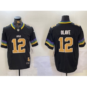 Men's New Orleans Saints #12 Chris Olave Black 2024 F.U.S.E. Vapor Limited Stitched Jerseys