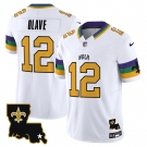 Men's New Orleans Saints #12 Chris Olave White 2024 F.U.S.E. Vapor Limited Stitched Jersey