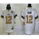 Men's New Orleans Saints #12 Chris Olave White Team Patch 2024 FUSE Vapor Limited Stitched Jersey